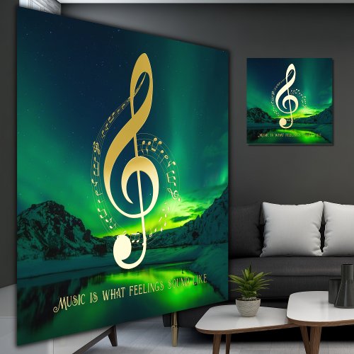 Stunning Music Lovers Quote Art Northern Lights  Foil Prints