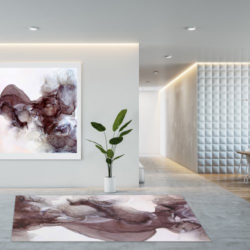 Stunning Muted Burgundy Alcohol Ink  Rug