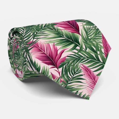 Stunning Neck Tie with Exotic Leaves Pattern