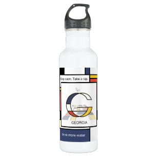 Stunning Neoplasticism Art Monogram. Letter G Stainless Steel Water Bottle