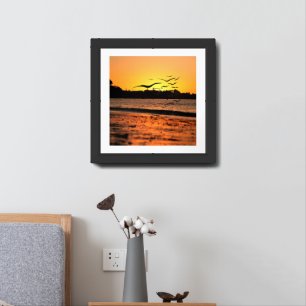Stunning New Zealand Sunset – Scenic Wall Art" Framed Art