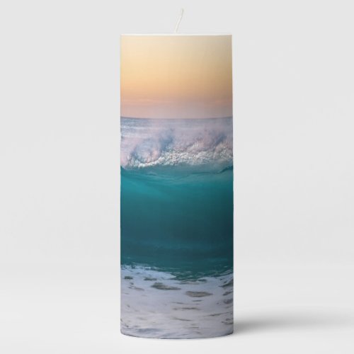 Stunning ocean waves pillar candle