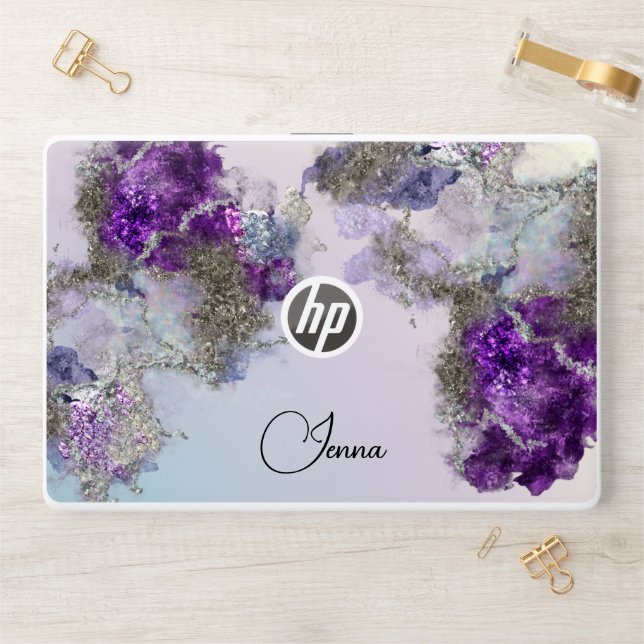Stunning Opal and Amethyst with Silver Accents HP Laptop Skin (Desk)