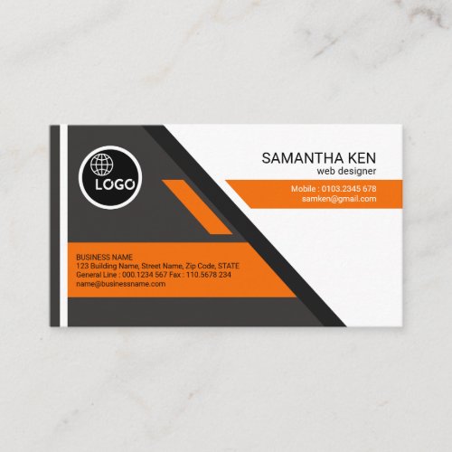 Stunning Orange Delight Web Designer Business Card