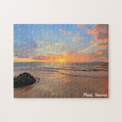 Stunning Orange Maui Sunset Jigsaw Puzzle