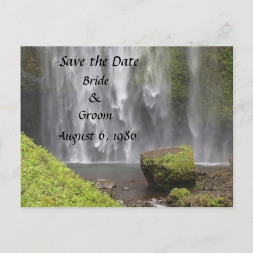 Stunning Oregon Waterfall Wedding Announcement Postcard