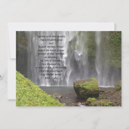 Stunning Oregon Waterfall Wedding Invitation