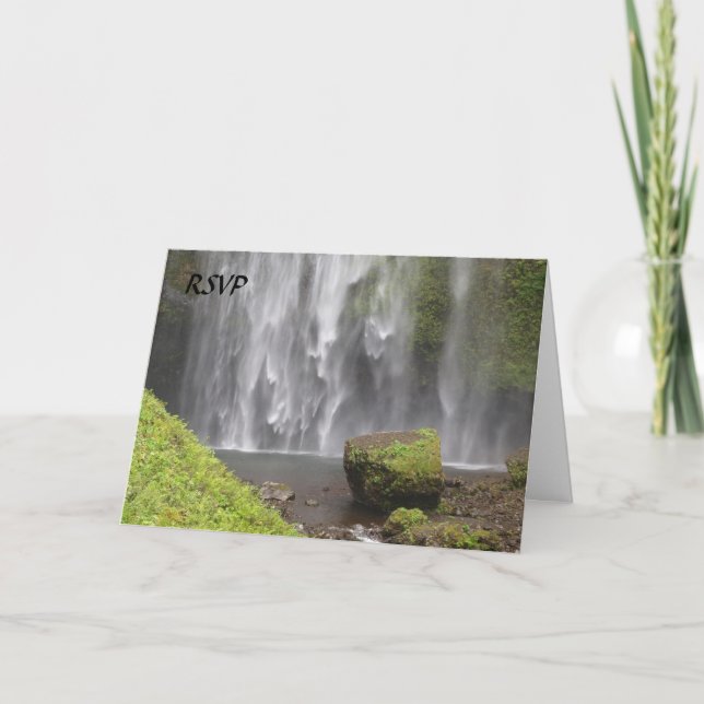 Stunning Oregon Waterfall Wedding Invitation (Front)