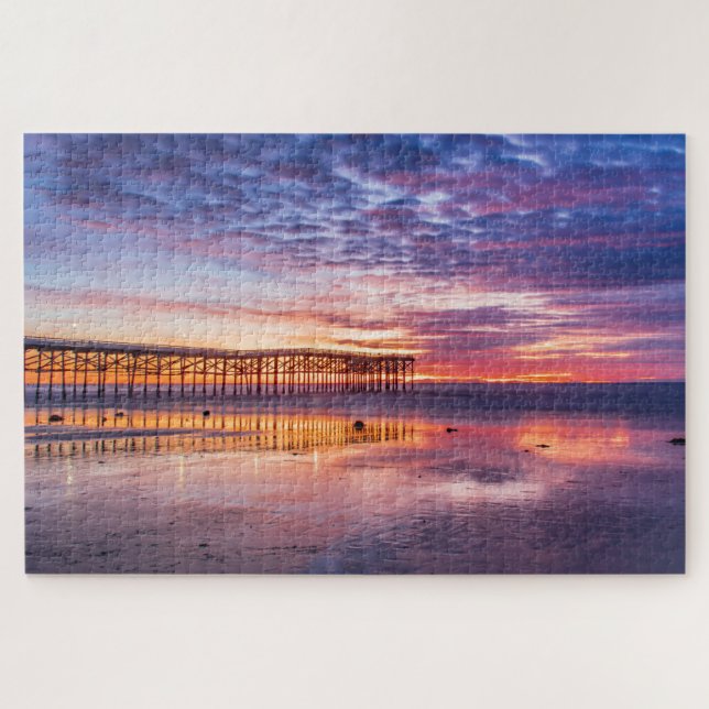 Stunning Pacific Beach California Pier Sunset Jigsaw Puzzle (Horizontal)