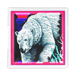 Stunning Painting of a Polar Bear. Buy Now Acrylic Tray