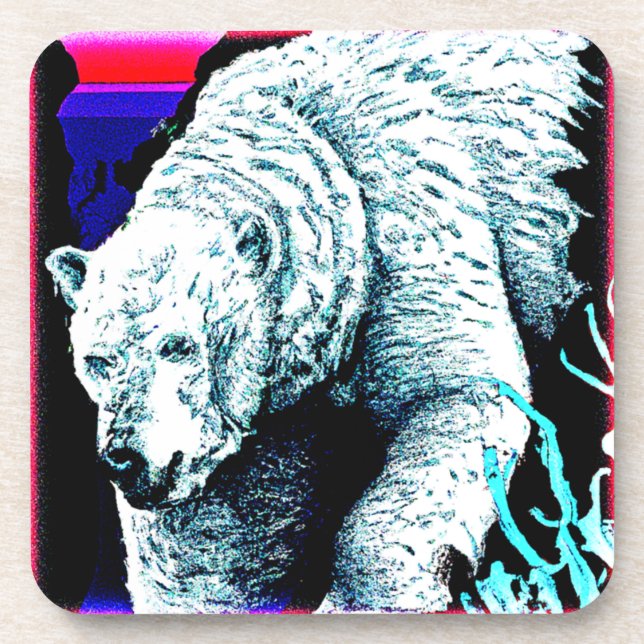 Stunning Painting of a Polar Bear. Buy Now Beverage Coaster (Front)