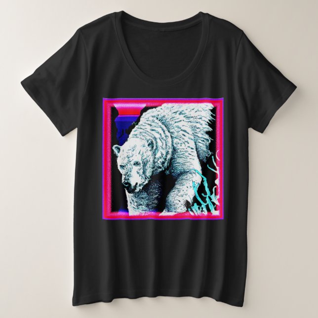 Stunning Painting of a Polar Bear. Buy Now Plus Size T-Shirt (Design Front)
