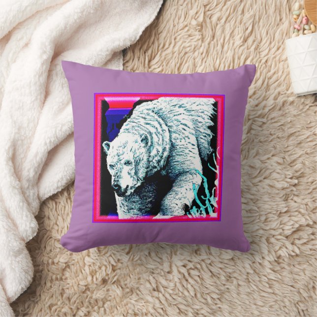 Stunning Painting of a Polar Bear. Buy Now Throw Pillow (Blanket)