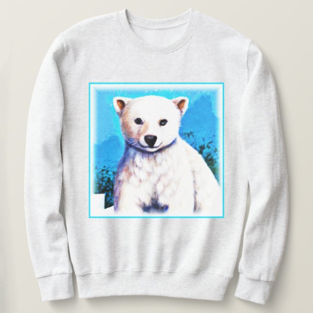 Stunning Painting of a Polar Bear Cub. Buy Now Sweatshirt (Design Front)