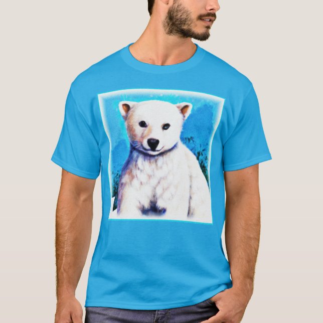 Stunning Painting of a Polar Bear Cub. Buy Now T-Shirt (Front)