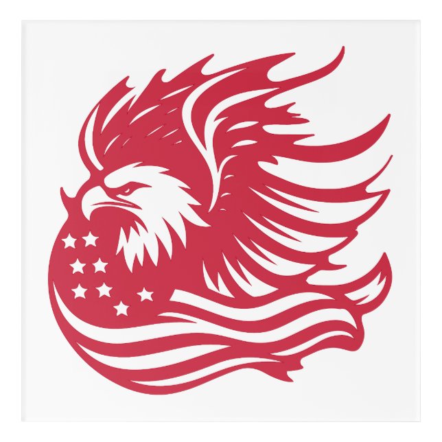 Stunning Patriotic Eagle Digital Artwork Acrylic Print (Front)