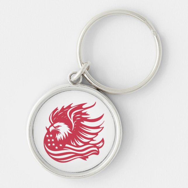 Stunning Patriotic Eagle Digital Artwork Keychain (Front)