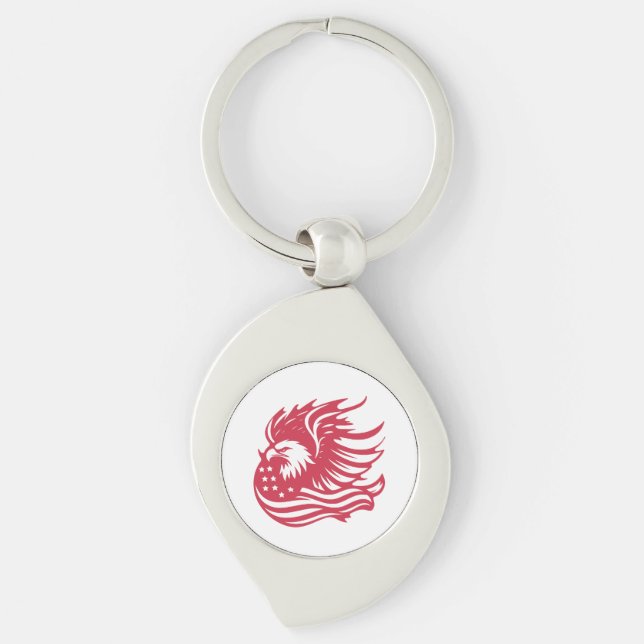 Stunning Patriotic Eagle Digital Artwork Keychain (Front)