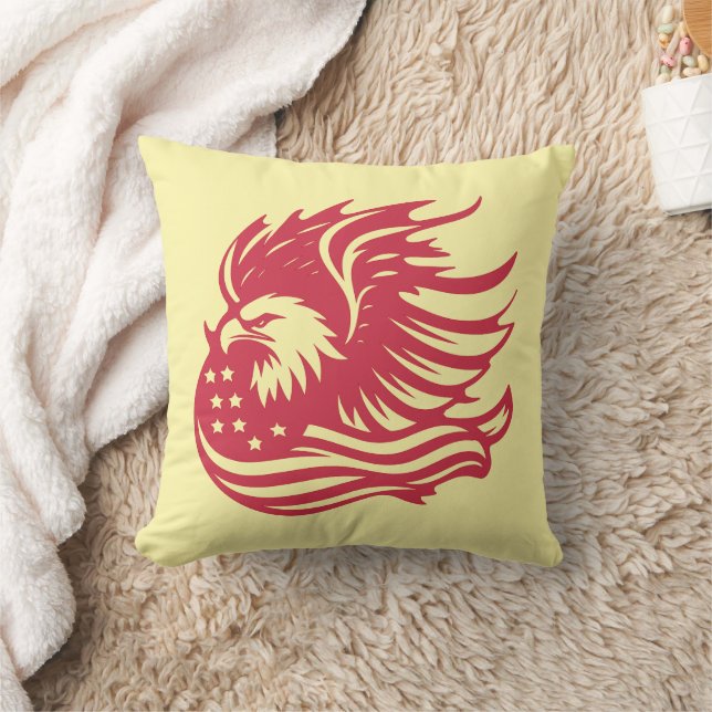 Stunning Patriotic Eagle Digital Artwork Throw Pillow (Blanket)
