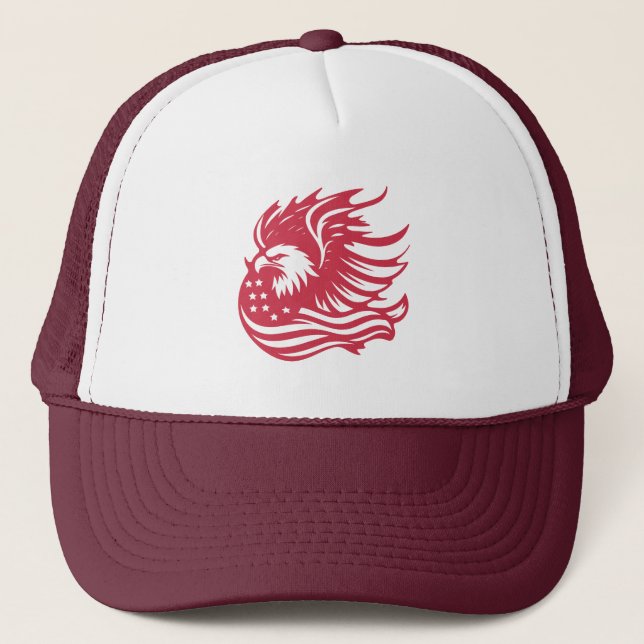 Stunning Patriotic Eagle Digital Artwork Trucker Hat (Front)