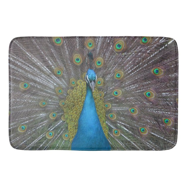 Stunning Peacock Bathroom Mat (Front)