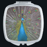 Stunning Peacock Compact Mirror<br><div class="desc">This compact mirror features a beautiful peacock who lives at Chatfield Hollow Farm in Killingworth,  Connecticut. This farm is also a bed and breakfast... .a unique,  beautiful,  and restful place to stay while visiting Connecticut attractions. This compact mirror would make a great bridesmaid gift.</div>