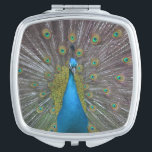 Stunning Peacock Compact Mirror<br><div class="desc">This compact mirror features a beautiful peacock who lives at Chatfield Hollow Farm in Killingworth,  Connecticut. This farm is also a bed and breakfast... .a unique,  beautiful,  and restful place to stay while visiting Connecticut attractions. This compact mirror would make a great bridesmaid gift.</div>