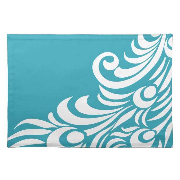 Stunning Peacock Feather Silhouette Print Place Mat