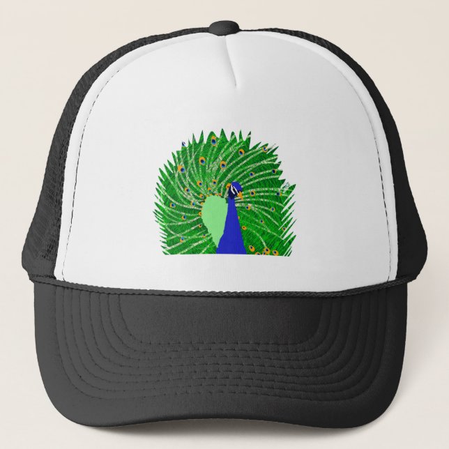 Stunning Peacock original art by Sophie age Ten Trucker Hat (Front)