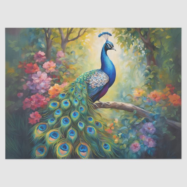 Stunning Peacock Tissue Paper (Front)