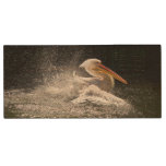 Stunning pelican in water wood flash drive