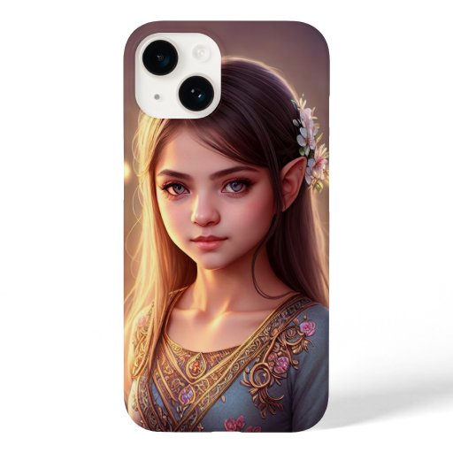 Stunning Persian Elf Princess with Flowers   Case-Mate iPhone 14 Case