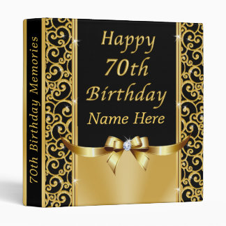 Stunning, Personalised 70th Birthday Photo Album 3 Ring Binder