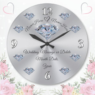 Stunning Personalised Wedding Presents, Wedding Large Clock