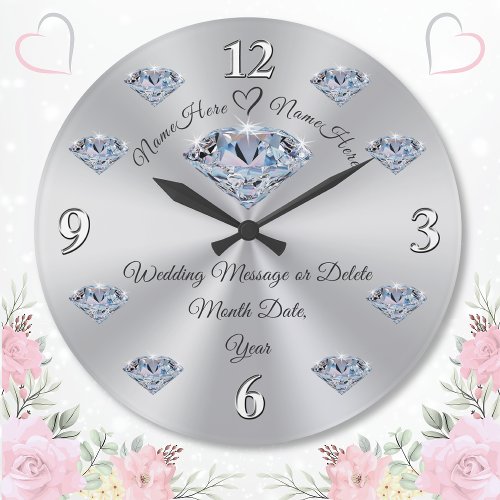Stunning Personalised Wedding Presents Wedding Large Clock