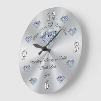 Personalized Elegant Wedding Gifts for Couples Large Clock, Zazzle