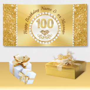 Stunning Personalized, 100th Birthday Banners