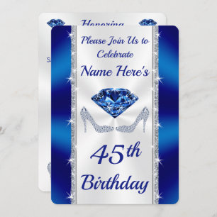Stunning Personalized, 45th Birthday Invitations,  Invitation