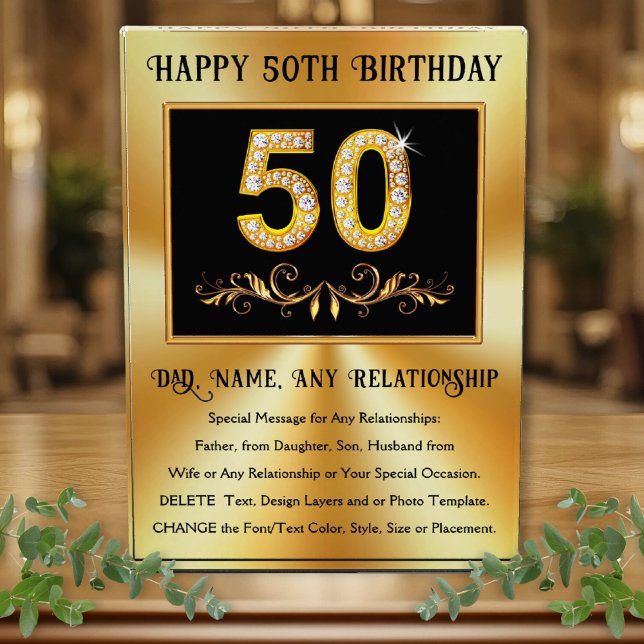 Stunning Personalized, 50th Birthday Gifts for Dad (Personalized 50th birthday gifts. What to get my dad for his 50th birthday? 50th birthday plaques.)