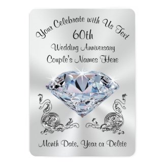 Stunning Personalized 60th Diamond Invitations