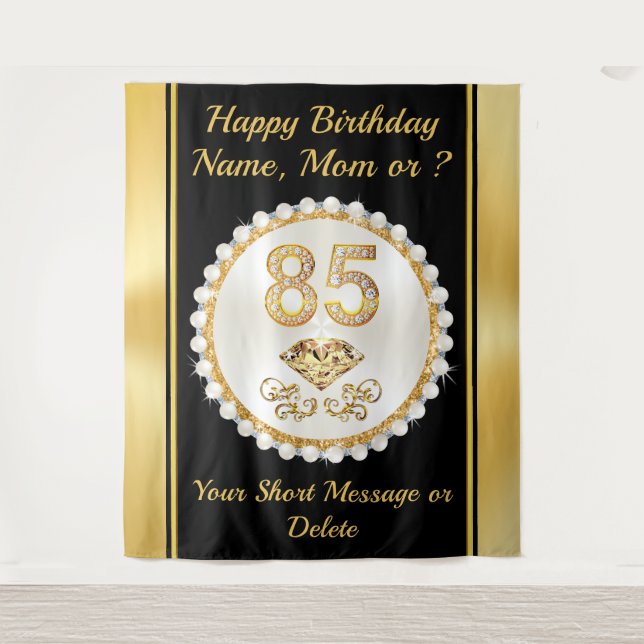 Stunning Personalized, 85th Birthday Backdrop (Front)
