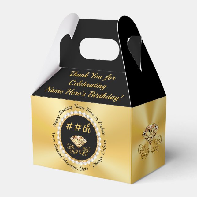 Stunning Personalized, Birthday Favor Boxes, Boxes (Front Side)