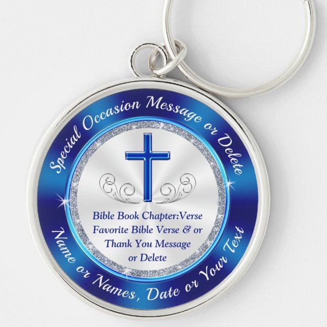 Stunning, Personalized Christian Gifts, Scripture  Keychain (Front)