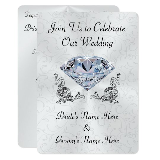 Stunning Personalized Diamond Wedding Invitations | Zazzle.com