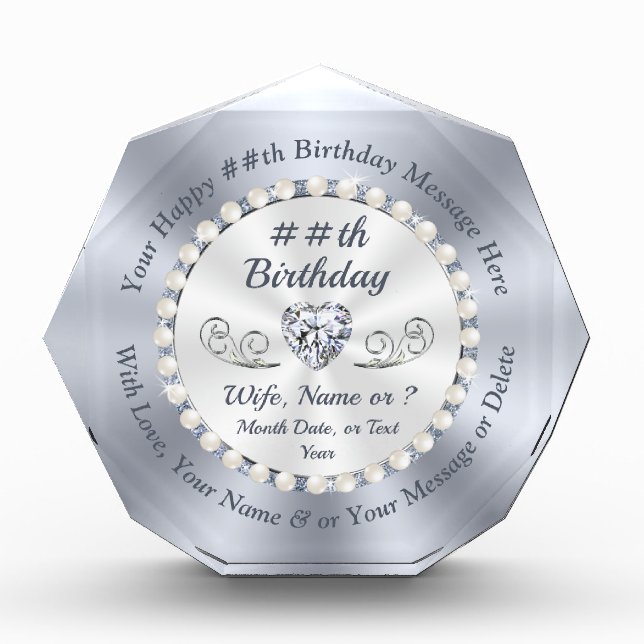 Stunning, Personalized Gift for Wife Birthday (Front)