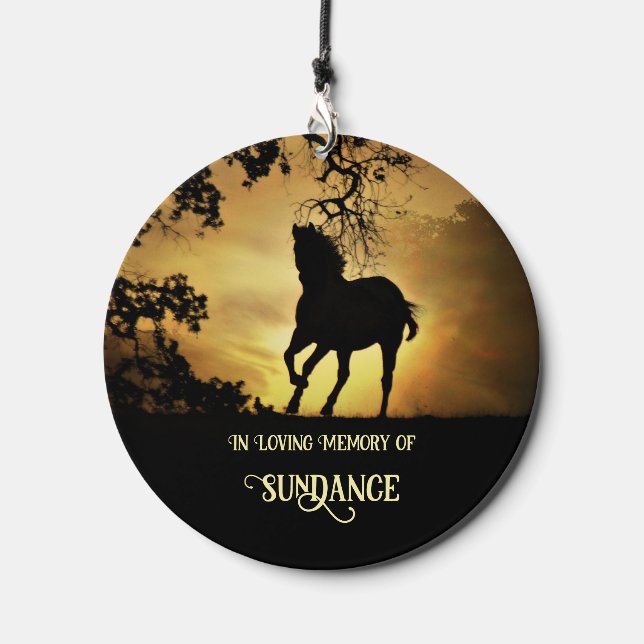 Stunning Personalized Horse Memorial Sympathy Wind Chime (Front)