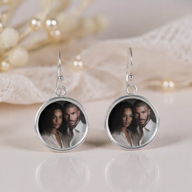 Stunning Personalized Photo  Earrings (Stunning Personalized Photo Earrings from Ricaso, other finishes available. Perfect gift for wedding)