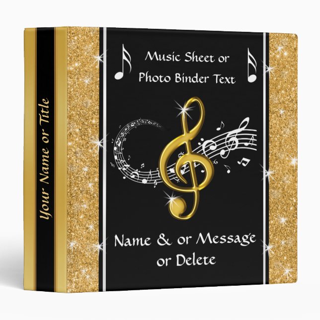 Stunning Personalized Photo or Sheet Music Binder (Front/Spine)