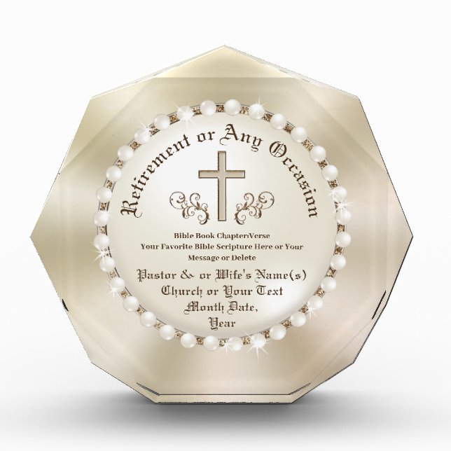 Stunning Personalized Retirement Gifts for Pastors (Front)