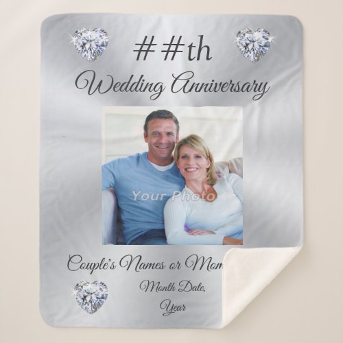 Stunning Personalized Wedding Anniversary Gifts  Sherpa Blanket